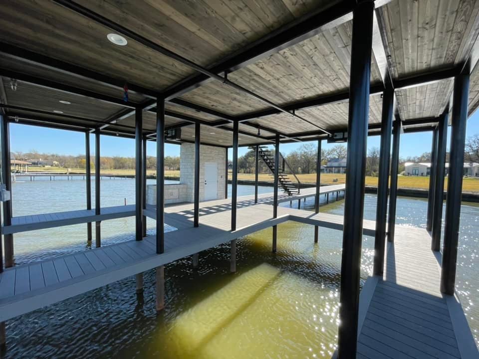 Different angle from the inside of the custom dock built